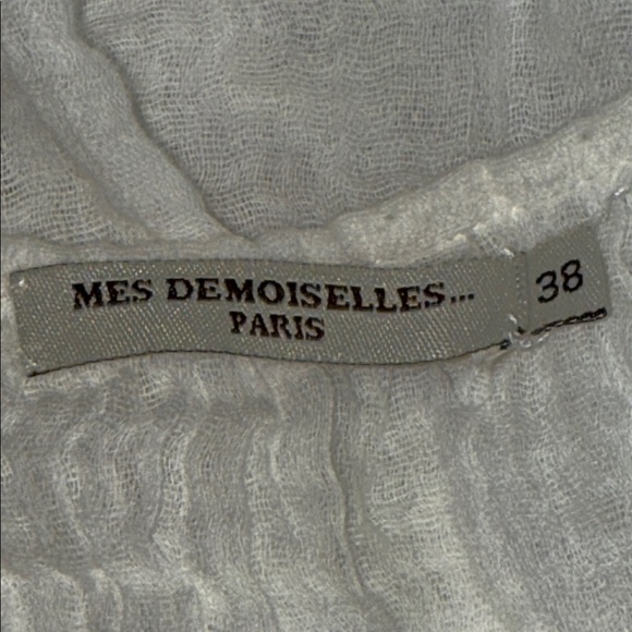 Mes Demoiselles Gauzy 100% Cotton Embroidered Bohemian Top SZ 38 - Picture 8 of 9